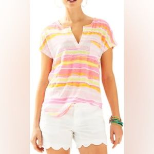 Lilly Pulitzer Duval Top in Pink Pout Main Squeeze, Size Small, NWOT